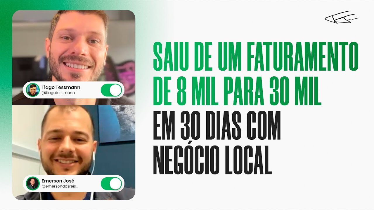 DE 8 MIL PARA 30 MIL NOS ÚLTIMOS 30 DIAS COM NEGÓCIO LOCAL