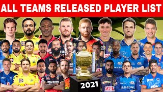 IPL 2021 All Teams Full Released Player List || CSK, KKR , RCB, DC, MI, KXIP, RR, SRH