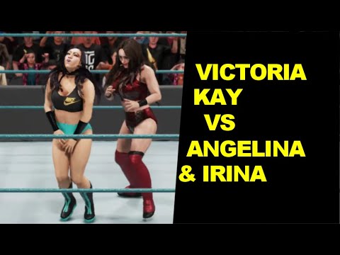 WWE 2K19 Victoria Kay vs Angelina Ventura & Irina Shayk - 2 on 1 Match