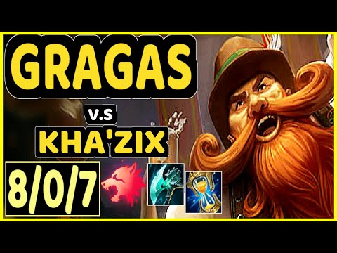 AMAZING (GRAGAS) vs KHA'ZIX - 8/0/7 KDA JUNGLE GAMEPLAY - EUW Ranked MASTER