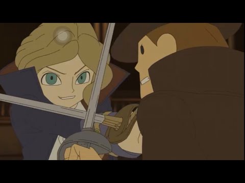 Professor Layton and the Diabolical Box Layton VS Anton Sword Fight Duel [HD]