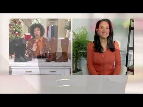 Clarks Collection Leather Tall-Shaft Boot - Maye Carly on QVC