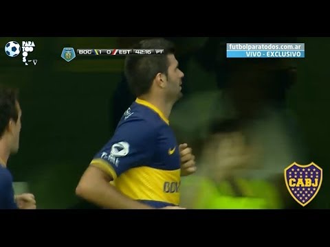 Gol Gigliotti.  Boca 1 Estudiantes 0. Final 2014. Fecha 4. Fútbol Para Todos.