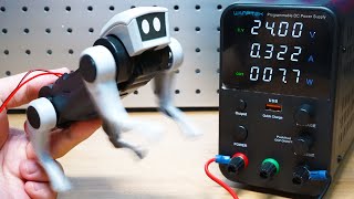 読めた!「このプラグ部分に直流安定化電源を直結っと♪」 - きしょい「四足歩行ロボット」に高電圧を与えると?