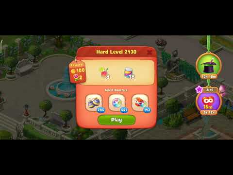 Gardenscapes Level 2430 Walkthrough "No Boosters Used"