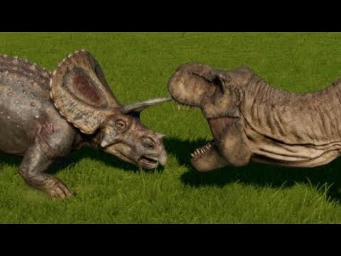 Jurassic World Evolution - Torosaurus vs Tyrannosaurus Rex (1080p 60FPS)