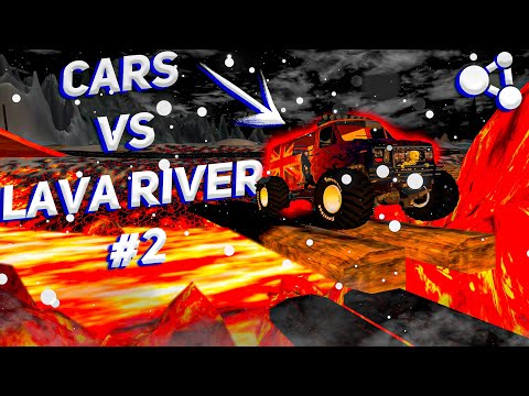 Cars vs Lava River #2 | Mega Dangerous Lava River |😱 BeamNG.Drive