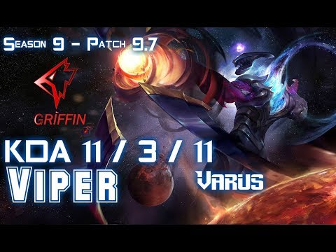 GRF Viper VARUS vs ASHE ADC - Patch 9.7 KR Ranked
