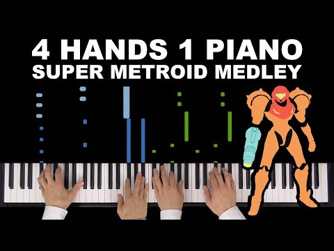 Super Metroid Medley | 4 Hands 1 Piano | Synthesia
