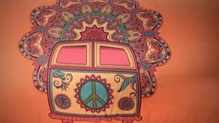 Vintage Hippie Duvet Cover, Bedding Set