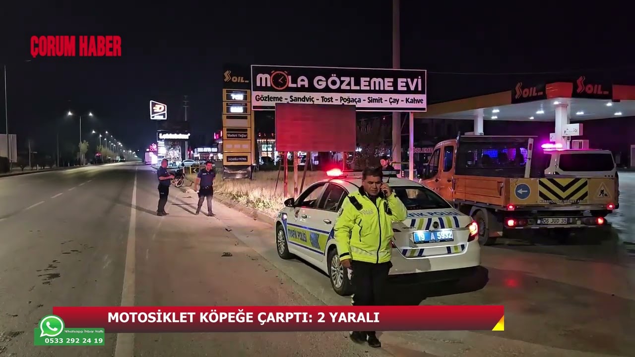 Çorum’da motosiklet köpeğe çarptı: 2 yaralı