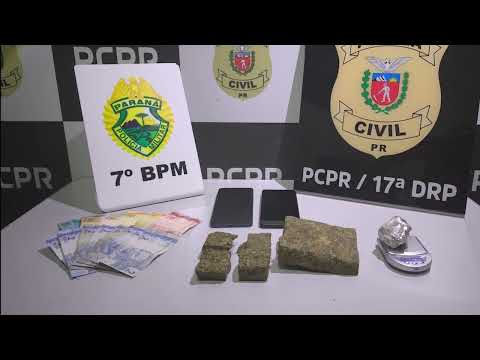 Mandado de busca termina com dois detidos e apreensão de drogas em Umuarama