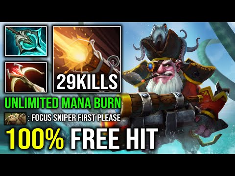 WTF 100% FREE HIT Unlimited Mana Burn Deleted Hard Counter with Max Agility Speed Sniper Dota 2