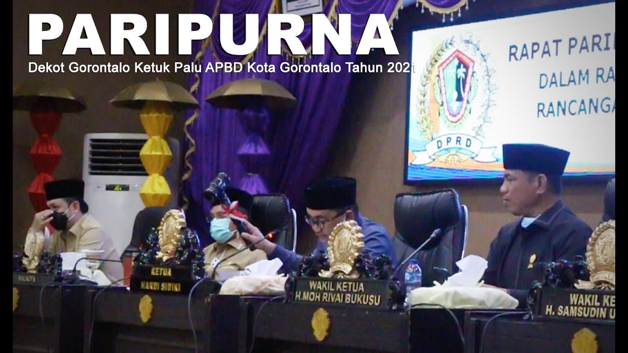 Rapat Paripurna, Dekot Gorontalo Ketuk Palu APBD Kota Gorontalo 2021