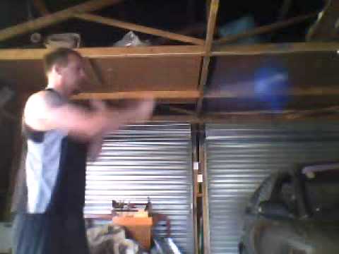 close quarter bare knuckle wing chun chain punch on focus ball with elbow ending