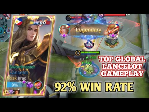 LANCELOT REVAMP 2021 WIN RATE 92.8% !! TOP GLOBAL LANCELOT GAMEPLAY BY IRRAD MOBILE LEGENDS