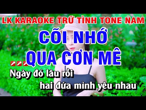 Karaoke Liên Khúc Trữ Tình Tone Nam Nhạc Sống | Cõi Nhớ | Qua Cơn Mê | Nguyễn Linh