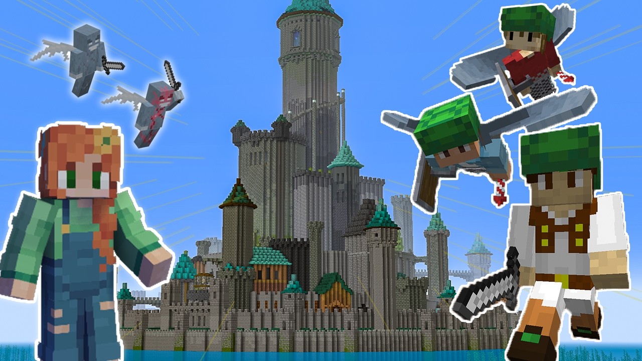 Defending my Minecraft Castle from my friends!