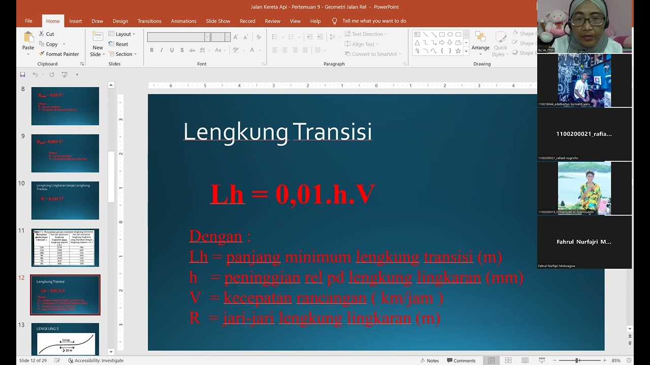 Geometri Jalan Rel sesi 1 - Kuliah Jalan Kereta Api Mahasiswa Teknik Sipil ITNY