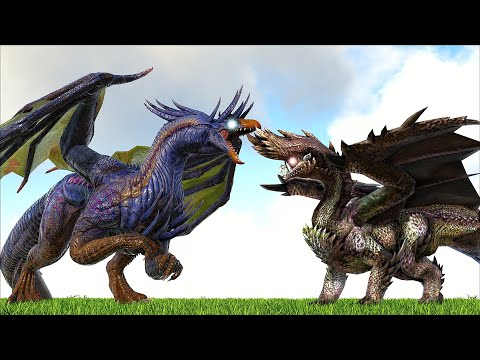 ALATREON ELDER DRAGON MHW VS ALARION ELEMENTAL DRAGON (DRAGON EVO) (ARK SURVIVAL EVOLVED BATTLE)