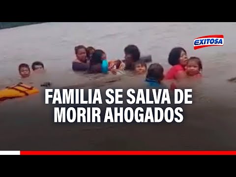 🔴🔵Loreto: Familia se salva de morir ahogados en río Ucayali