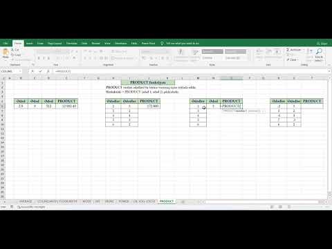 PRODUCT function in Excel - PRODUCT funksiyası
