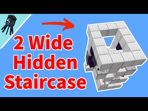 Minecraft: 2 Wide Hidden Staircase Tutorial in under 60 seconds! (java edition)