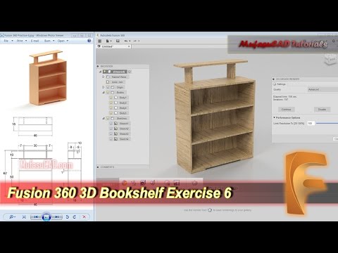 Fusion 360 3D Bookshelf Tutorial Beginner Practice 7