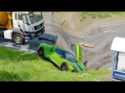 Mobil vs Potholes #15 - BeamNG Drive