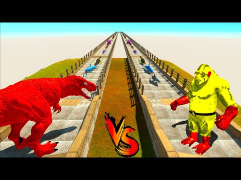 SAITAMA GORO vs RED T-REX Who is Faster and Stronger? - Animal Revolt Battle Simulator