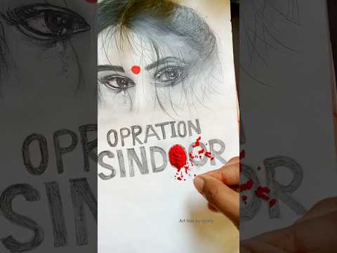 Drawing🇮🇳 operation sindoor in my way #art #short #drawing #sketch #oprationsindoor #womaneyessketch