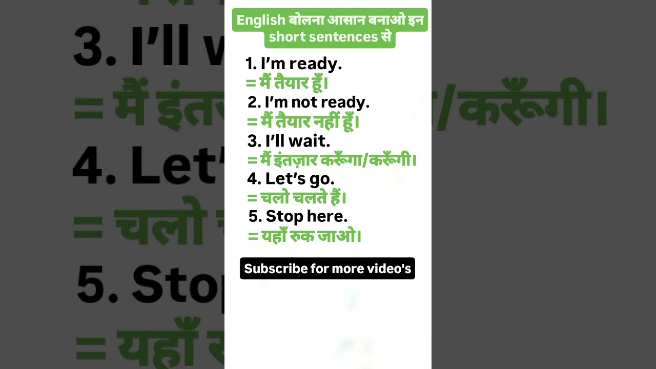Speak English Easily 📖 | Daily Use Sentences