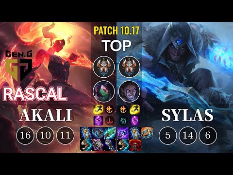 GEN Rascal Akali vs Sylas Top - KR Patch 10.17