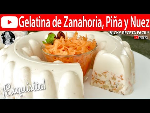 GELATINA DE ZANAHORIA PIÑA Y NUEZ | #VickyRecetaFacil