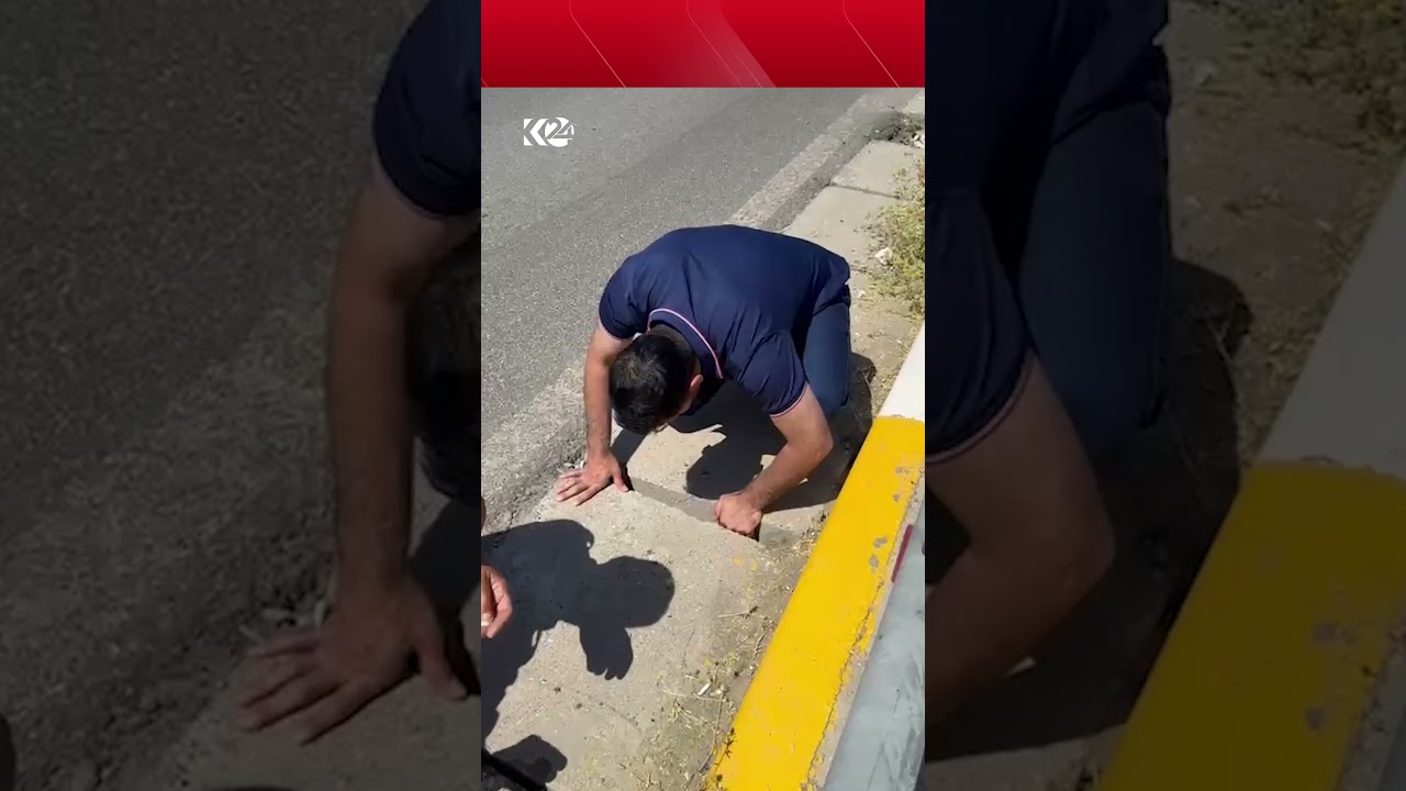 ڤیدیۆ | دوو ھاووڵاتی بێچووە پشیلەیەک لە نێو ئاوەڕۆیەکی شەقامی سەرەکی ناحیەی باتیلی رزگار دەکەن