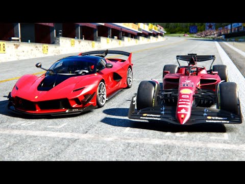 Ferrari F1 2022 F1-75 vs Ferrari FXX K EVO at Top Gear Track