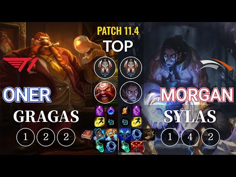 T1 Oner Gragas vs HLE Morgan Sylas Top - KR Patch 11.4