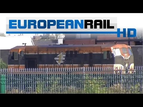 Iarnród Éireann Irish Rail 141 loco 171 passes near Docklands Station