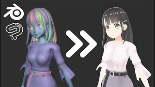 【Blender 2.92】One room 花坂結衣 アバターメイキング② - テクスチャ編【Timelapse】