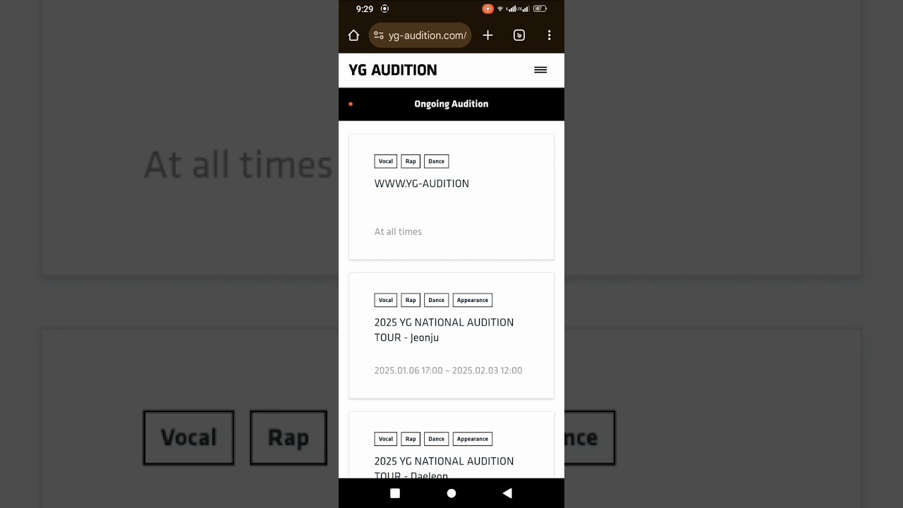YG entertainment online audition 2025 #kpop #blackpink #yg #shortvideo #shorts