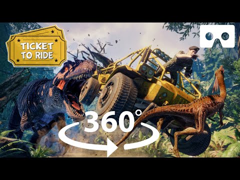 Will you Escape the Dinosaurs in VR?? 360° Jurassic Park Jeep Ride (ARK PARK)