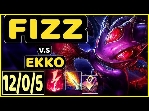 RASCAL (FIZZ) vs EKKO - 12/0/5 KDA MID CHALLENGER GAMEPLAY - KR