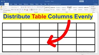 How to Distribute Table Columns Evenly in Word