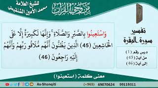 صورة فوائد الشيخ محمد الأمين الشنقيطي من دروس التفسير - مشروع كبار العلماء