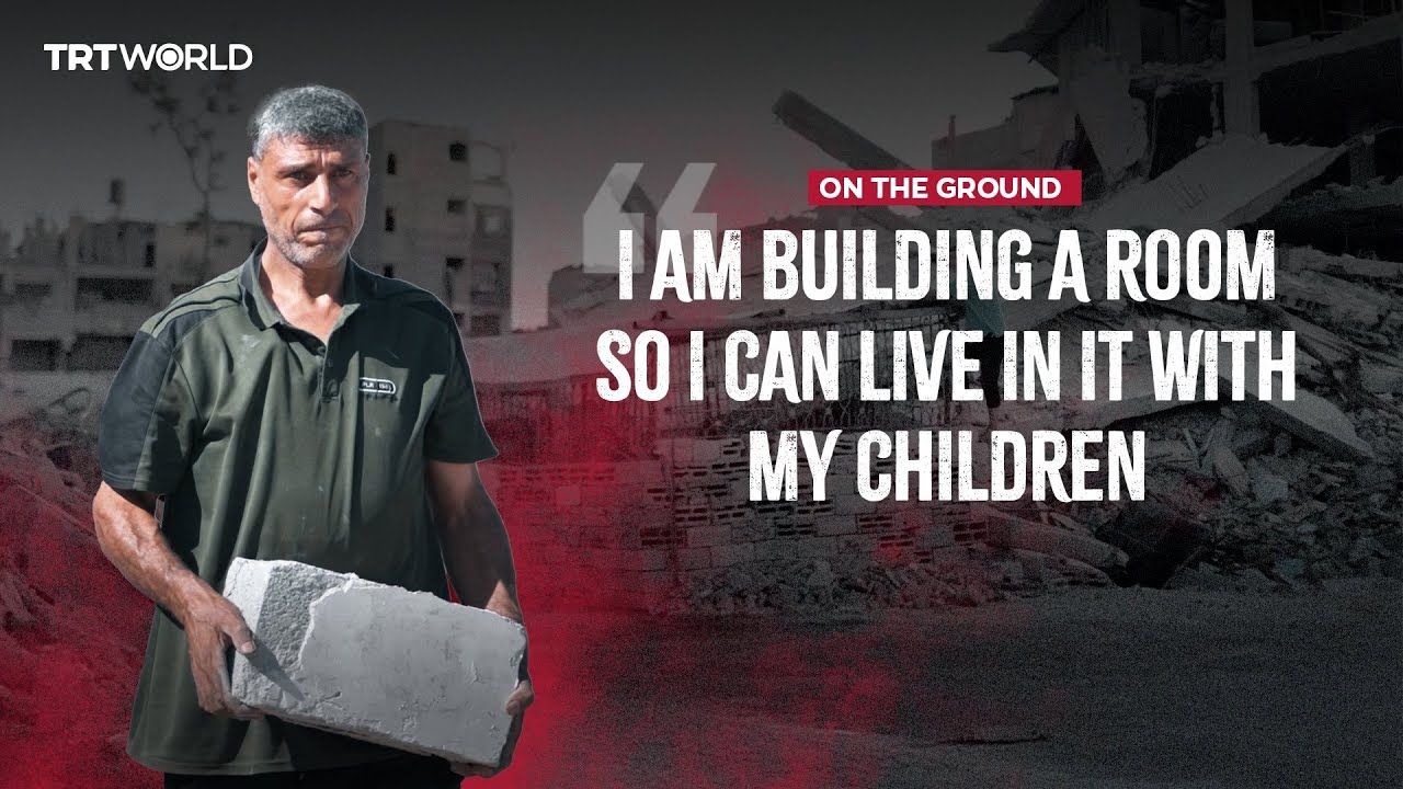 Palestinian father reconstructs his home from ruins