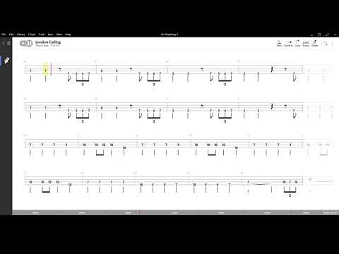 London Calling ( The Clash ) ,Tablatura e base Senza Basso - Backing bass track - NO BASS