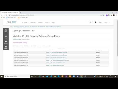 Modules 18 - 20 Network Defense Group Exam Cisco CyberOps Associate