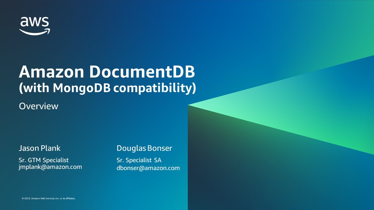 Introduction to Amazon DocumentDB (with MongoDB compatibility) with demos - AWS Virtual Workshop