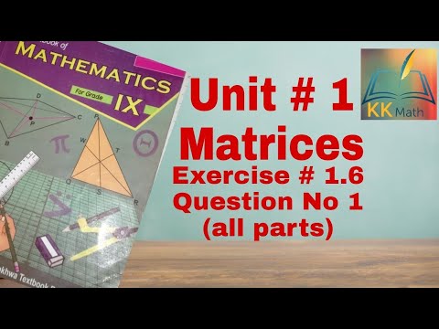 kpk board 9 class math unit 1 Matrices exercise 1.6 question 1 || system of eq by inversion method