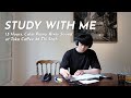 1.5 HOUR STUDY WITH ME AT CAFE | 🎹 Calm Piano, Relaxing River Sound | Pomodoro 25/5